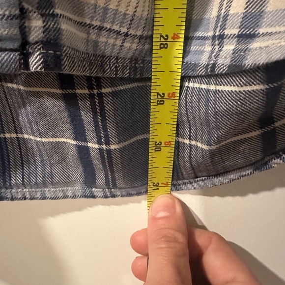 Men's Weatherproof Blue Plaid Flannel Long Sleeve Button Down Shirt L - Picture 10 of 13